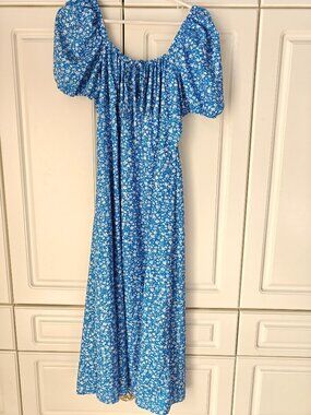 Shein Blue/White Floral Dress, Size Large, New